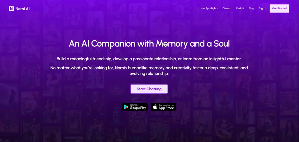 Nomi AI platform interface