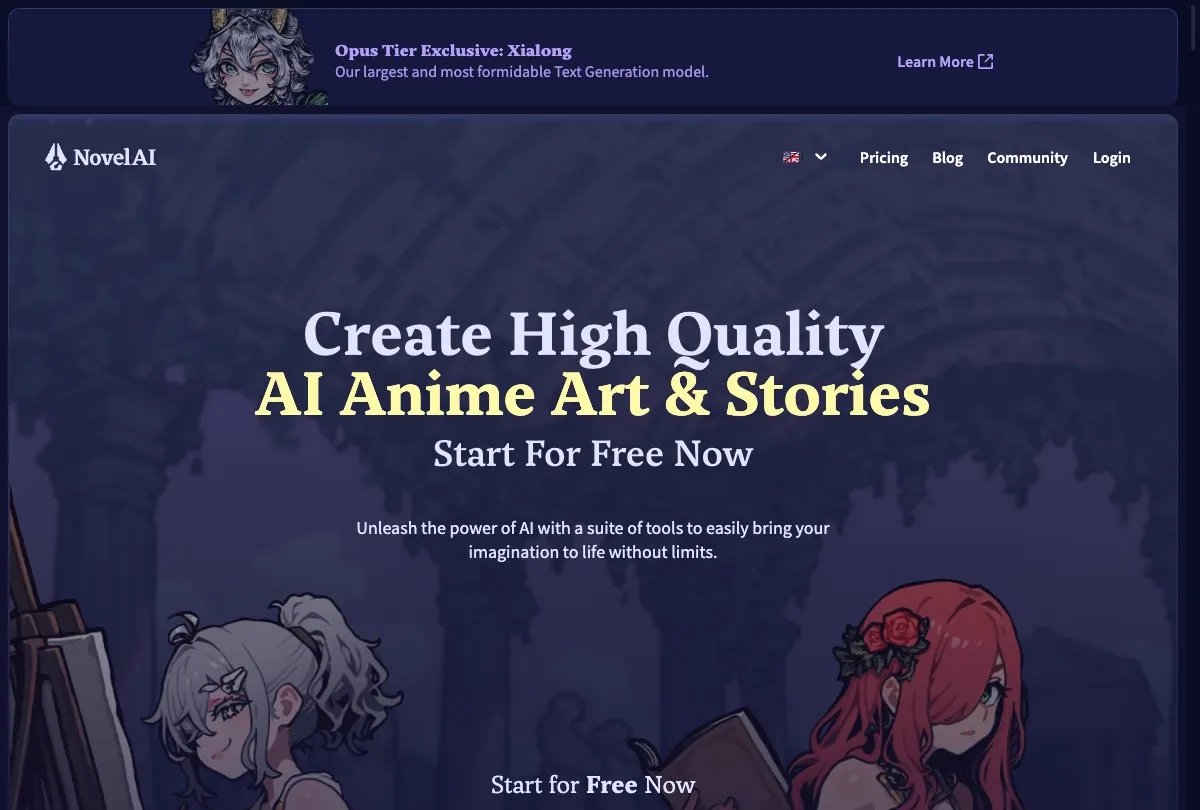 NovelAI interface