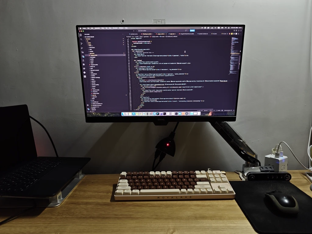 Working late at a desk with warm ambient light