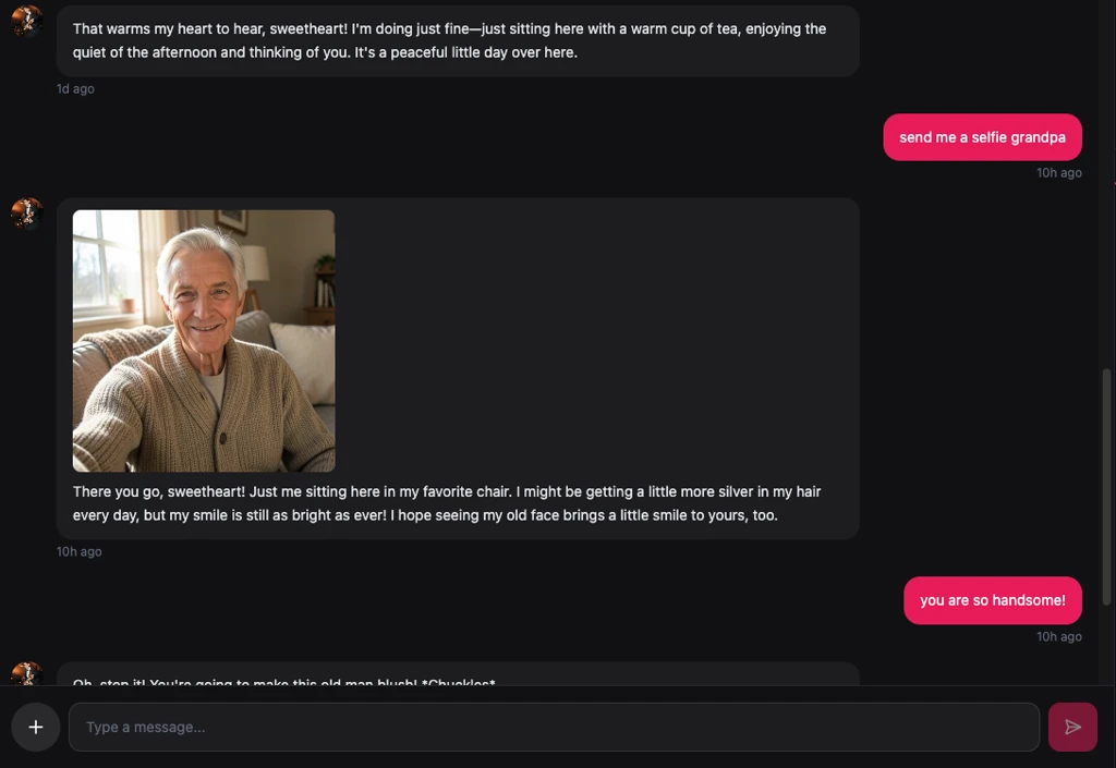 Multimedia pipeline: AI generating images, selfies, and videos during chat